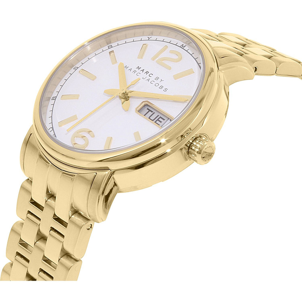 Marc Jacobs Fergus White Dial Gold Steel Strap Watch for Women - MBM8647 Buy Now By Marc Jacobs
