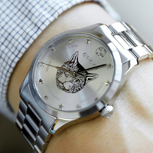 Gucci G Timeless Silver Dial Silver Steel Strap Watch For Women - YA1264095 Buy Now By Gucci