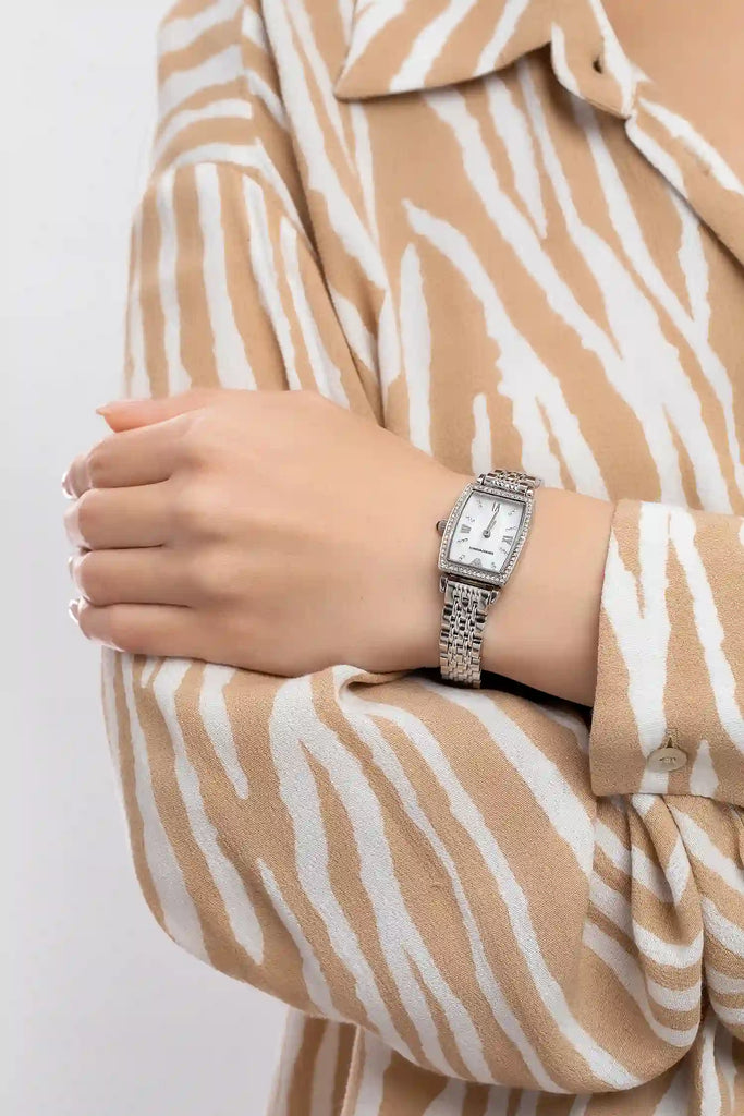 Emporio Armani Gianni T-Bar Quartz White Dial Silver Steel Strap Watch For Women - AR11405 Buy Now By Emporio Armani
