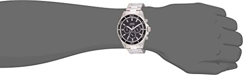 Guess Chaser Chronograph Black Dial Silver Steel Strap Watch for Men - W0170G1 Buy Now By Guess