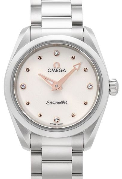 Omega Seamaster Aqua Terra Quartz Diamond Silver Dial Silver Steel Strap Watch for Women - 220.10.28.60.54.001 Buy Now By Omega