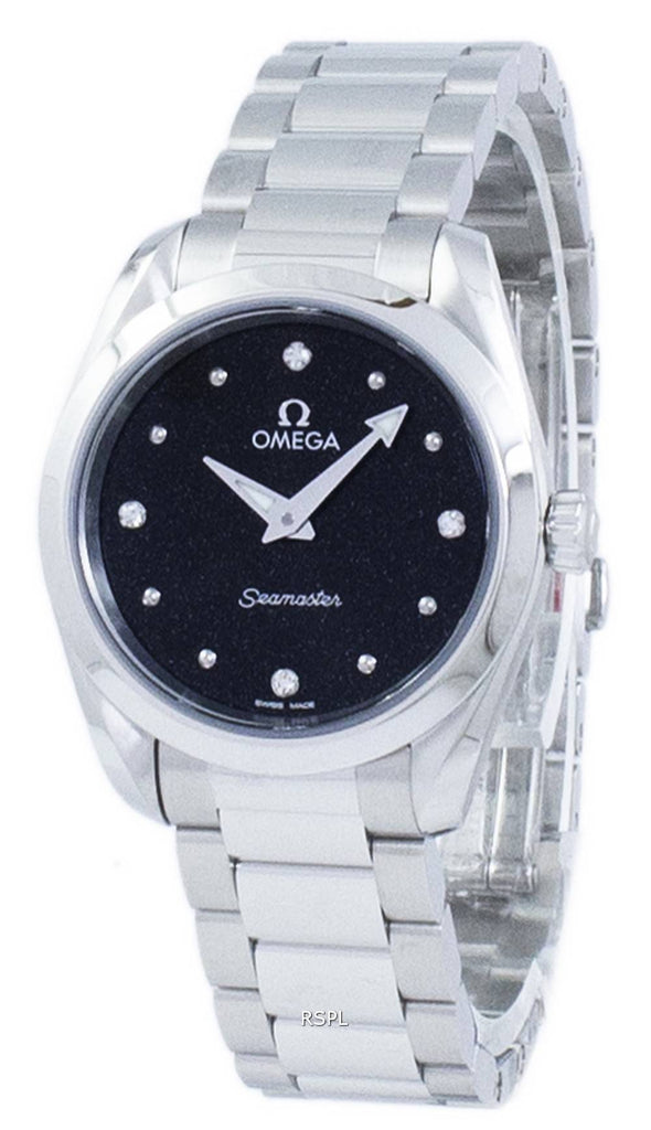 Omega Seamaster Aqua Terra Quartz Diamond Black Dial Silver Steel Strap Watch for Women - 220.10.28.60.51.001 Buy Now By Omega