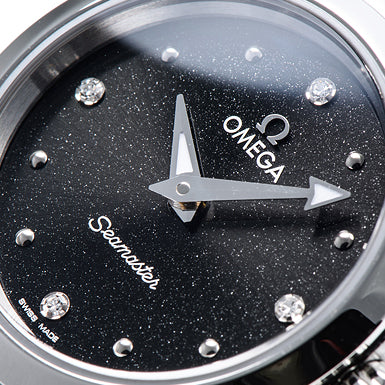 Omega Seamaster Aqua Terra Quartz Diamond Black Dial Silver Steel Strap Watch for Women - 220.10.28.60.51.001 Buy Now By Omega