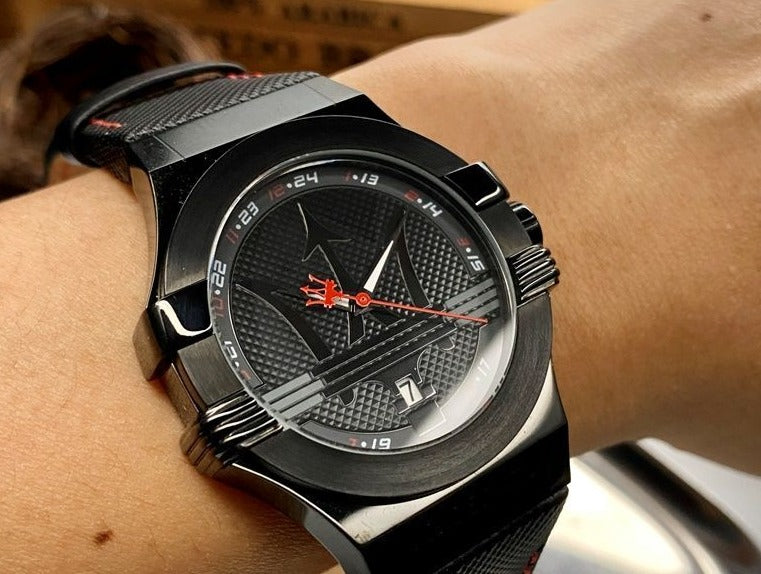 Maserati Potenza 3H STR Black Dial 42mm Leather Strap Watch For Men - R8851108010 Buy Now By Maserati