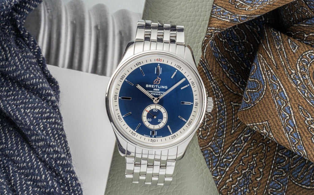 Breitling Premier Automatic 40mm Blue Dial Silver Steel Strap Watch for Men - A37340351C1A1 Buy Now By Breitling