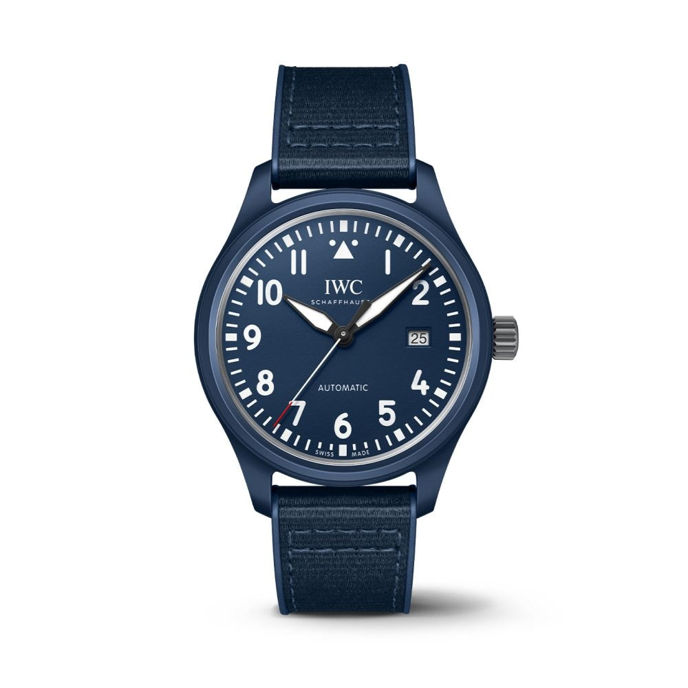 IWC Pilot’s Watch Automatic "Laureus Sport for Good" Edition Blue Dial Blue Nylon Strap Watch for Men - IW328101 Buy Now By IWC