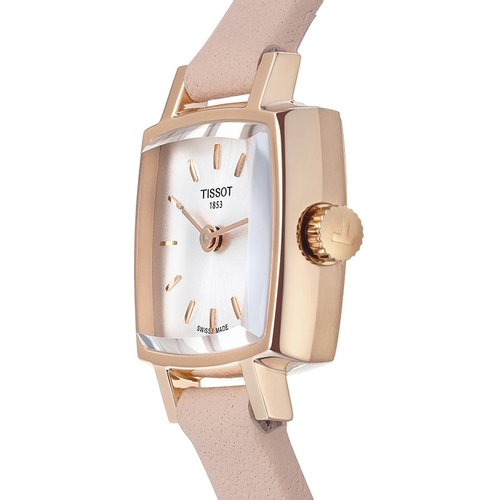 Tissot T Lady Lovely Square White Dial Pink Leather Strap Watch For Women - T058.109.36.031.00 Buy Now By Tissot