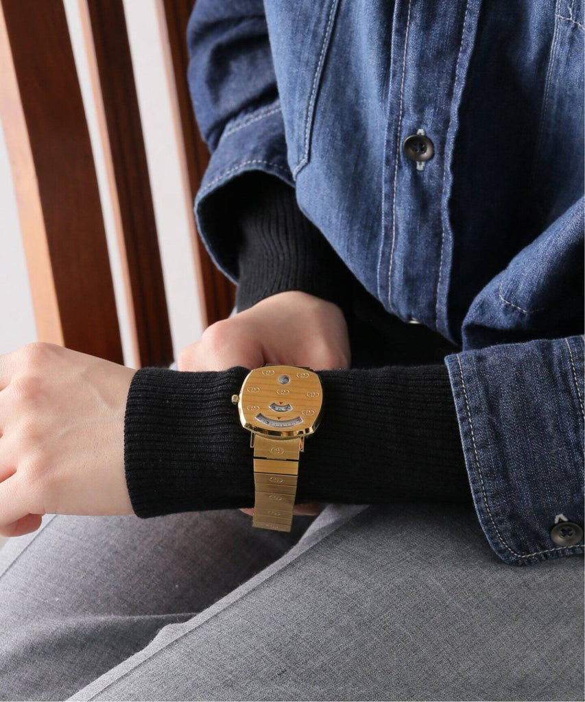 Gucci Grip Yellow Gold Dial Yellow Gold Steel Strap Unisex Watch - YA157403 Buy Now By Gucci