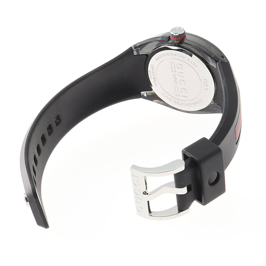 Gucci Sync Quartz Black Dial Black Rubber Strap Watch For Men - YA137301 Buy Now By Gucci