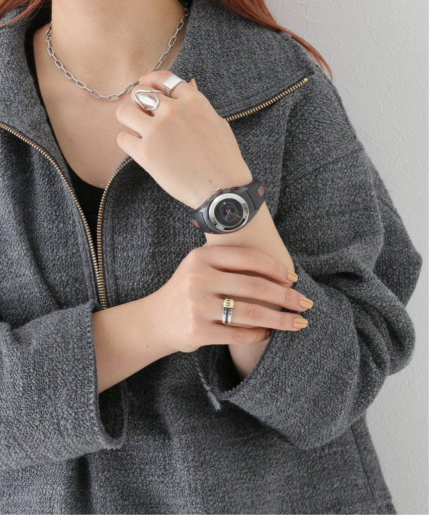 Gucci Sync Quartz Black Dial Black Rubber Strap Watch For Men - YA137301