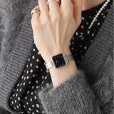 Daniel Wellington Quadro Studio Black Dial Silver Mesh Strap Watch For Women - DW00100522 Buy Now By Daniel Wellington