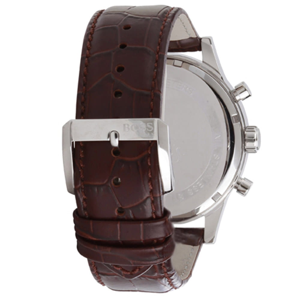 Hugo Boss Aeroliner Chronograph Quartz Grey Dial Brown Leather Strap Watch For Men - HB1512570 Buy Now By Hugo Boss