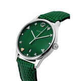 Gucci G-Timeless Green Mother of Pearl Dial Green Leather Strap Watch For Women - YA126585 Buy Now By Gucci