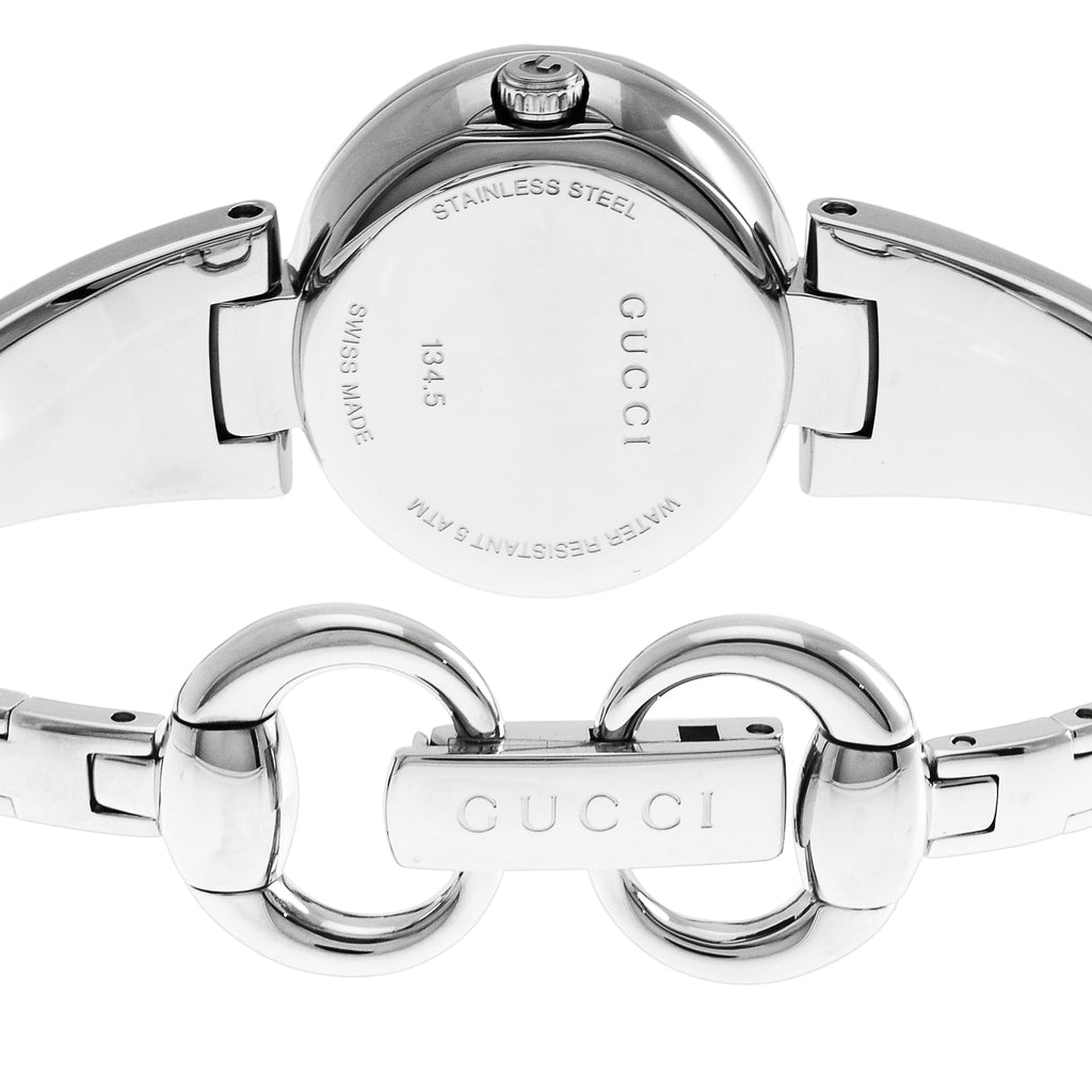 Gucci Guccisima Quartz Black Dial Silver Steel Strap Watch For Women - YA134501 Buy Now By Gucci