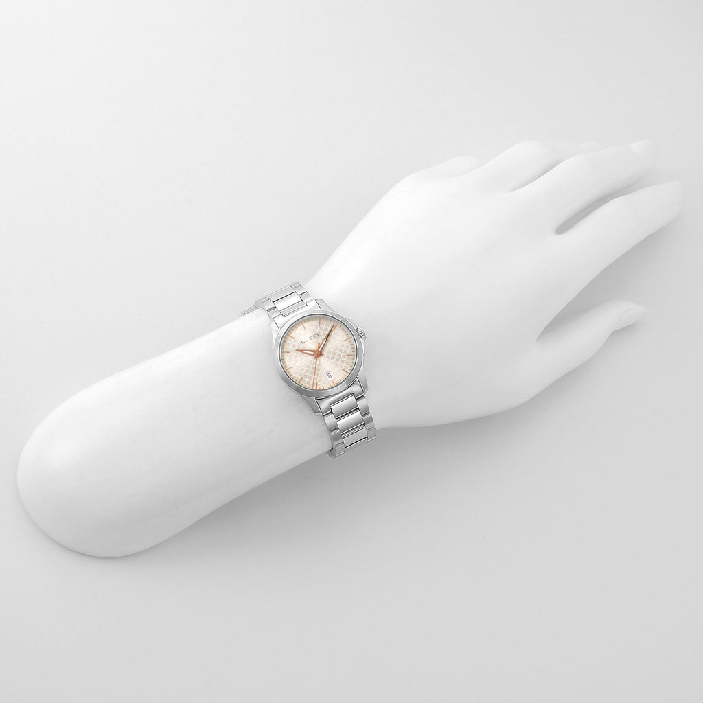 Gucci G Timeless Quartz Champagne Dial 27mm Watch For Women - YA126593 Buy Now By Gucci