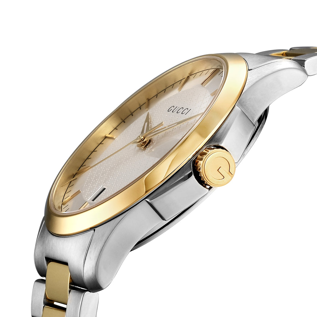 Gucci G Timeless Silver Dial Two Tone Steel Strap Watch For Men - YA126474 Buy Now By Gucci