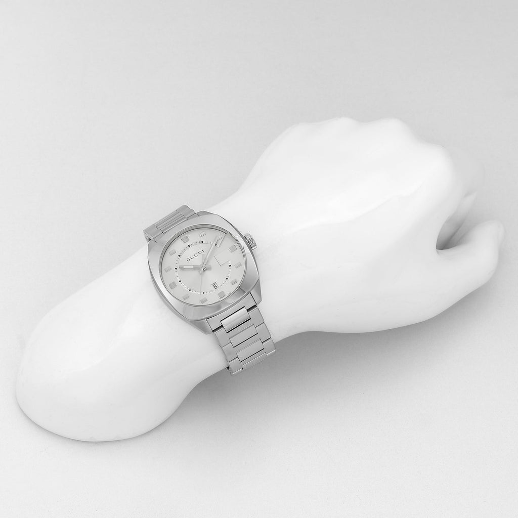 Gucci GG2570 Silver Dial Silver Steel Strap Watch For Men - YA142308 Buy Now By Gucci