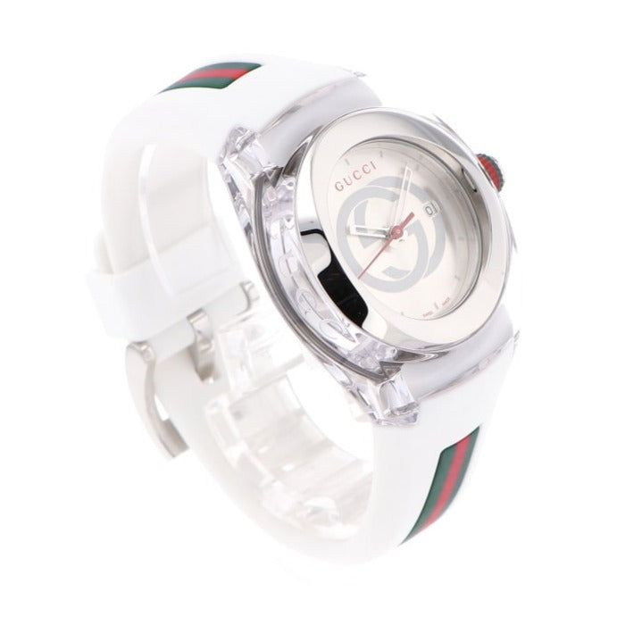 Gucci Sync Quartz White Dial White Rubber Strap Unisex Watch - YA137302 Buy Now By Gucci