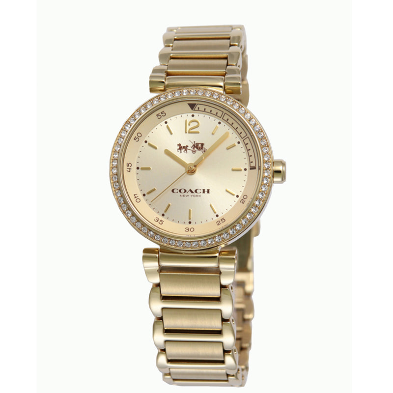 Coach Sport Diamonds Gold Dial Gold Steel Strap Watch for Women - 14502195 Buy Now By Coach