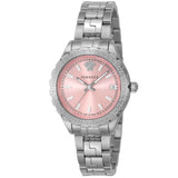 Versace Hellenyium Pink Dial Silver Steel Strap Watch for Women - V12010015 Buy Now By Versace