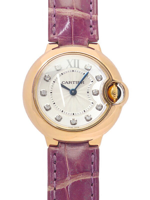 Cartier Ballon Bleu Diamonds White Dial Pink Leather Strap Watch for Women - WE902050 Buy Now By Cartier