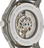 Fossil Grant Skeleton White Dial Black Leather Strap Watch for Men - ME3053 Buy Now By Fossil