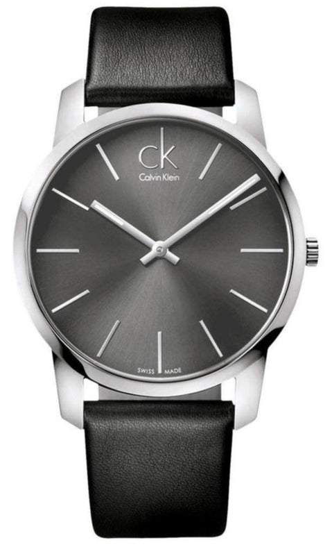Calvin Klein City Black Dial Black Leather Strap Watch for Men - K2G21107 Buy Now By Calvin Klein