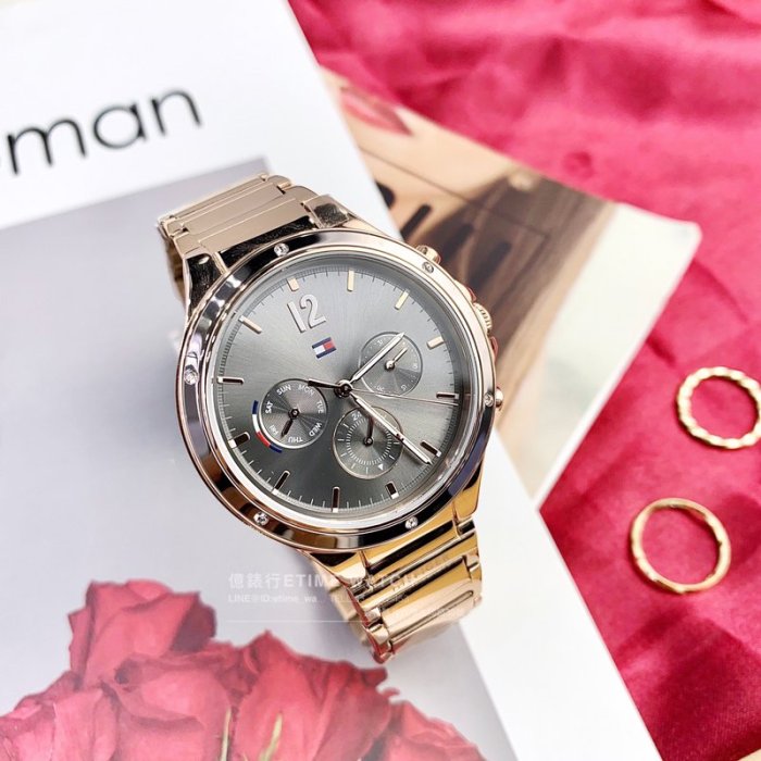 Tommy Hilfiger Eve Chronograph Quartz Grey Dial Rose Gold Steel Strap Watch For Women - 1782277 Buy Now By Tommy Hilfiger