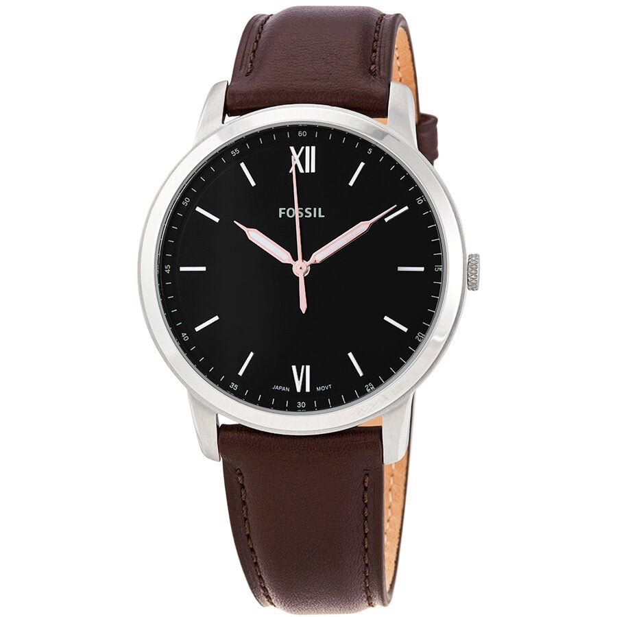 Fossil The Minimalist 3H Black Dial Brown Leather Strap Watch for Men - FS5464 Buy Now By Fossil