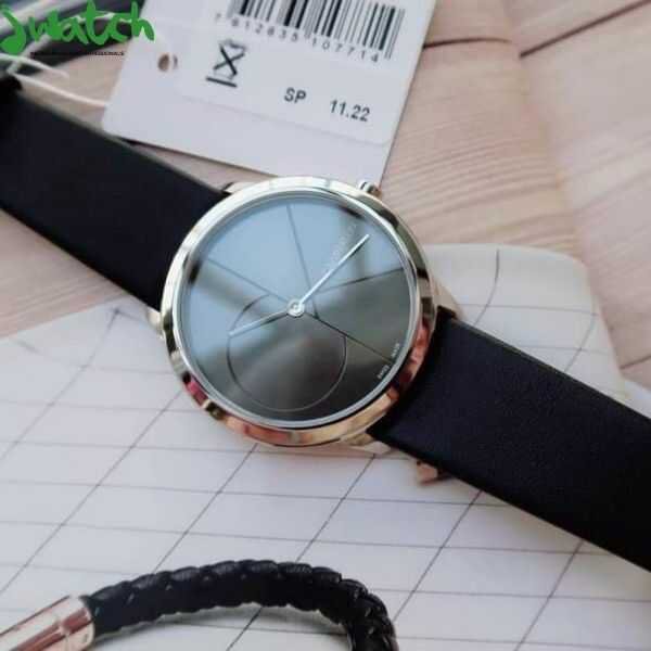 Calvin Klein Minimal Grey Dial Black Leather Strap Watch for Men - K3M221C3 Buy Now By Calvin Klein