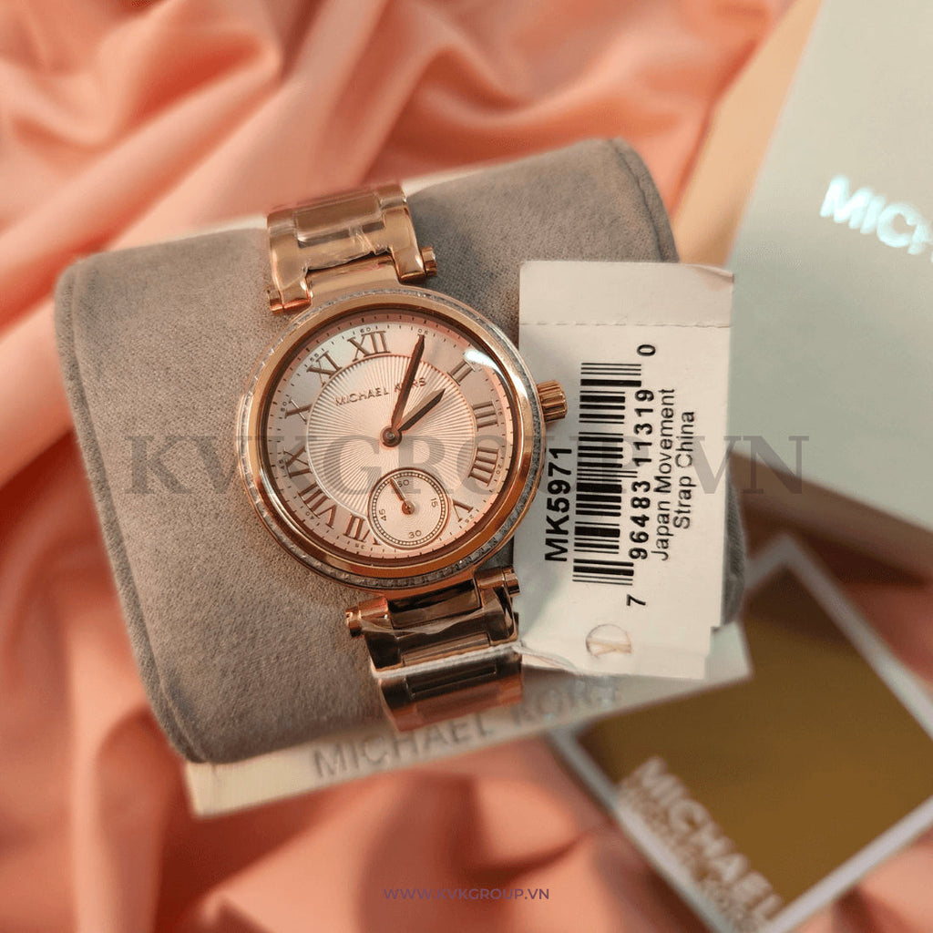 Michael Kors Skylar Quartz Rose Gold Dial Rose Gold Steel Strap Watch For Women - MK5971 Buy Now By Michael Kors