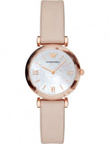 Emporio Armani Mother of Pearl Dial Beige Leather Strap Watch For Women - AR11004 Buy Now By Emporio Armani