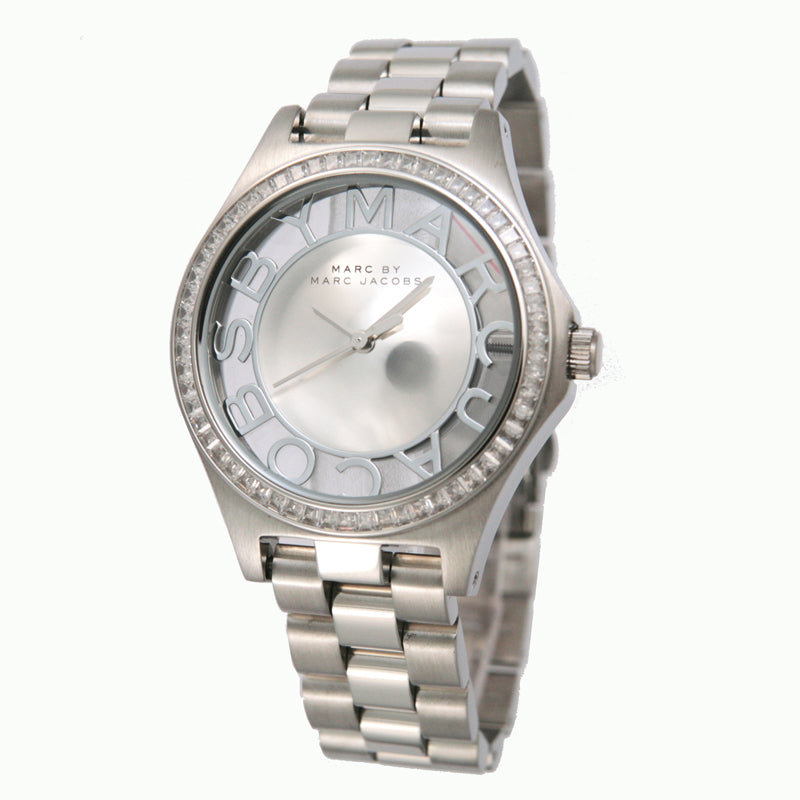 Marc Jacobs Henry Transparent Silver Dial Silver Steel Strap Watch for Women - MBM3337 Buy Now By Marc Jacobs