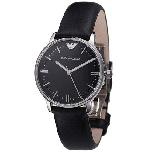 Emporio Armani Classic Quartz Black Dial Black Leather Strap Watch For Women - AR1600 Buy Now By Emporio Armani