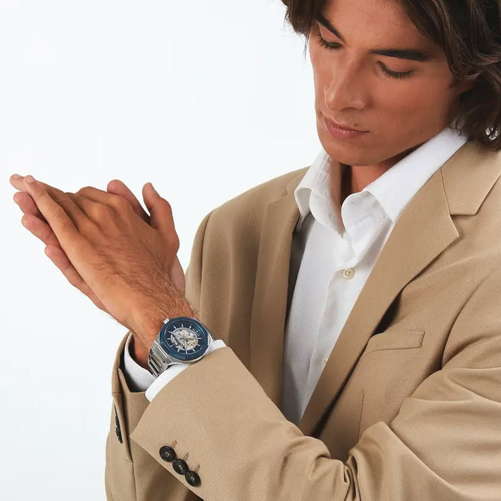 Maserati Stile Automatic Skeleton Silver Dial Silver Steel Strap Watch For Men - R8823142004 Buy Now By Maserati