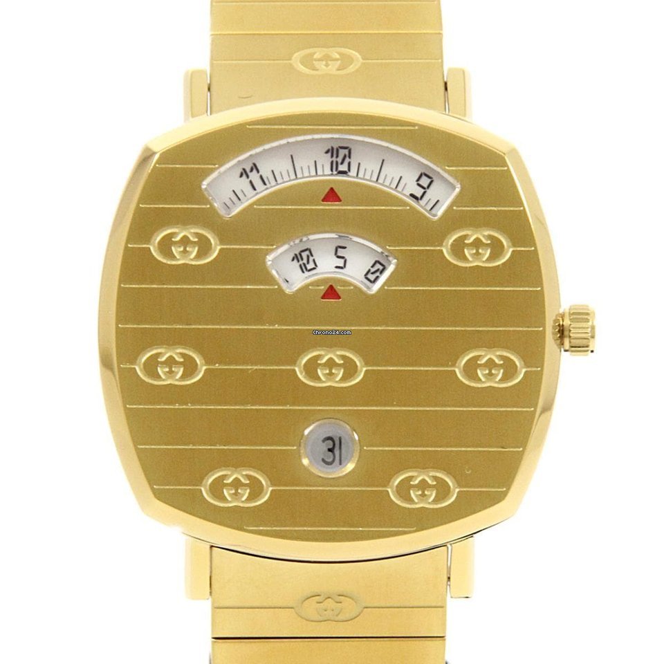 Gucci Grip Yellow Gold Dial Yellow Gold Steel Strap Unisex Watch - YA157403 Buy Now By Gucci