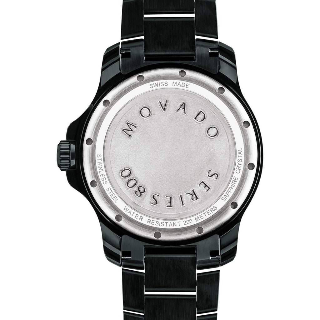 Movado Series 800 Black Dial Black Steel Strap Watch For Men - 2600143 Buy Now By Movado
