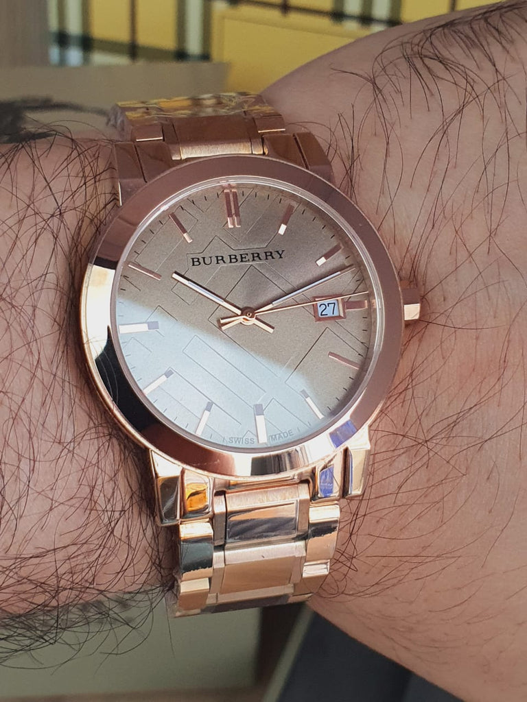 Burberry The City Rose Gold Dial Rose Gold Steel Strap Watch for Women - BU9034 Buy Now By Burberry
