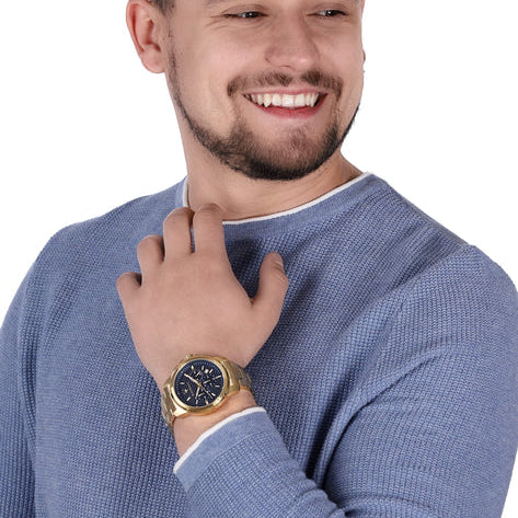 Maserati Successo Chronograph Blue Dial Gold Steel Strap Watch For Men - R8873621021 Buy Now By Maserati