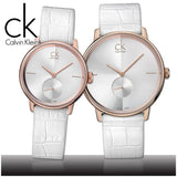 Calvin Klein Accent Silver Dial White Leather Strap Watch for Women - K2Y216K6 Buy Now By Calvin Klein