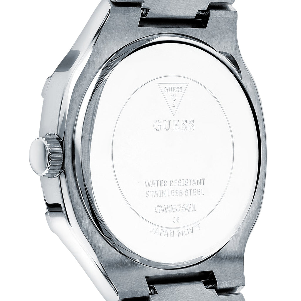 Guess Duke Glitz Black Dial Silver Steel Strap Watch For Men - GW0576G1 Buy Now By Guess