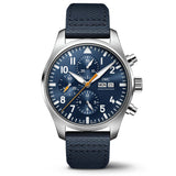 IWC Pilot's Automatic Chronograph 43mm Blue Dial Blue Calfskin Strap Watch for Men - IW377729 Buy Now By IWC