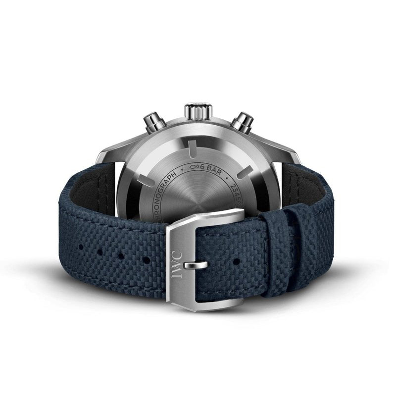 IWC Pilot's Automatic Chronograph 43mm Blue Dial Blue Calfskin Strap Watch for Men - IW377729 Buy Now By IWC