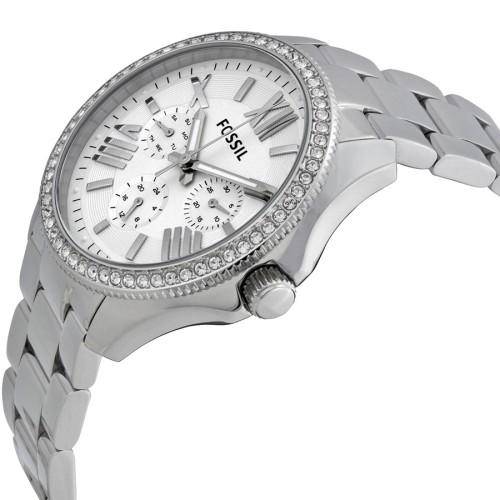 Fossil Cecile Chronograph Silver Dial Silver Steel Strap Watch for Women - AM4481 Buy Now By Fossil