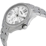 Fossil Cecile Chronograph Silver Dial Silver Steel Strap Watch for Women - AM4481 Buy Now By Fossil