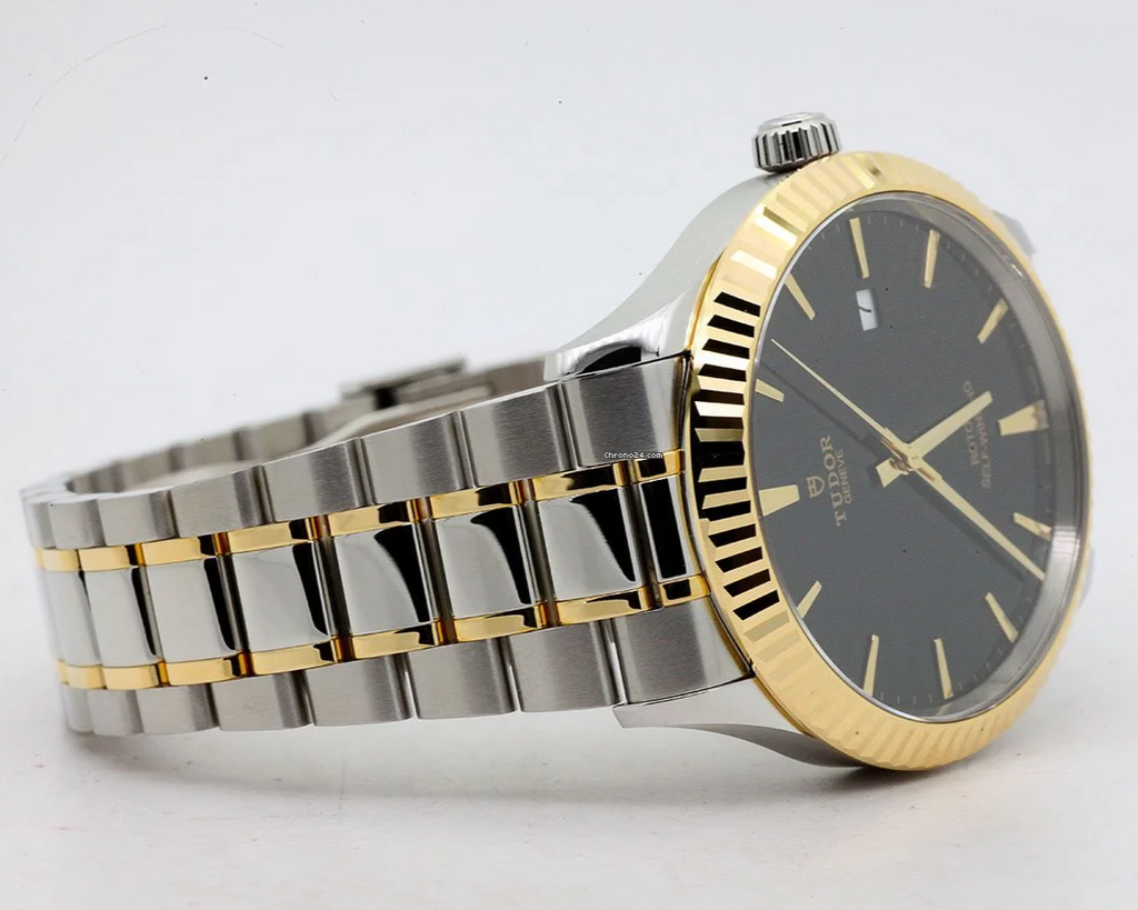 Tudor Style Automatic Black Dial Two Tone Steel Strap Watch for Men - M12713-0005 Buy Now By Tudor