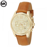 Michael Kors Lexington Chronograph Gold Dial Brown Leather Strap Watch For Men - MK8447 Buy Now By Michael Kors