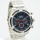 Guess Circuit Chronograph Black Dial Silver Steel Strap Watch For Men - W0968G1 Buy Now By Guess