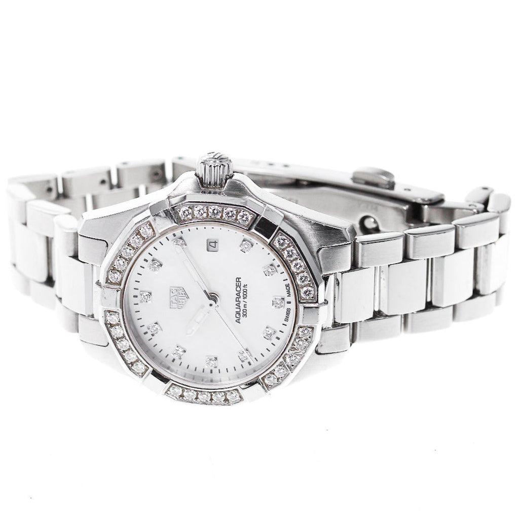 Tag Heuer Aquaracer Diamonds Mother of Pearl White Dial Silver Steel Strap Watch for Women - WBD1415.BA0741 Buy Now By Tag Heuer