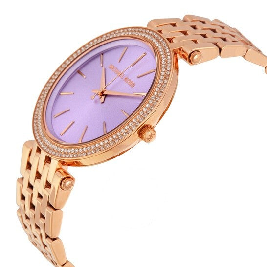 Michael Kors Darci Purple Dial Rose Gold Steel Strap Watch for Women - MK3400 Buy Now By Michael Kors